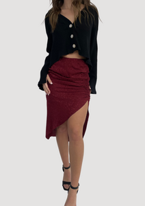 Maroon Midi Skirt